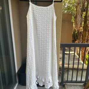 Anthropologie White Textured Maxi Dress
